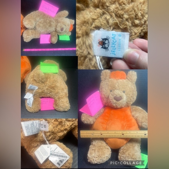 RETIRED BNWT JELLYCAT BARTHOLOMEW BEAR PUMPKIN PRICE VERY FIRM NO OFFERS PLEASE - Picture 6 of 16